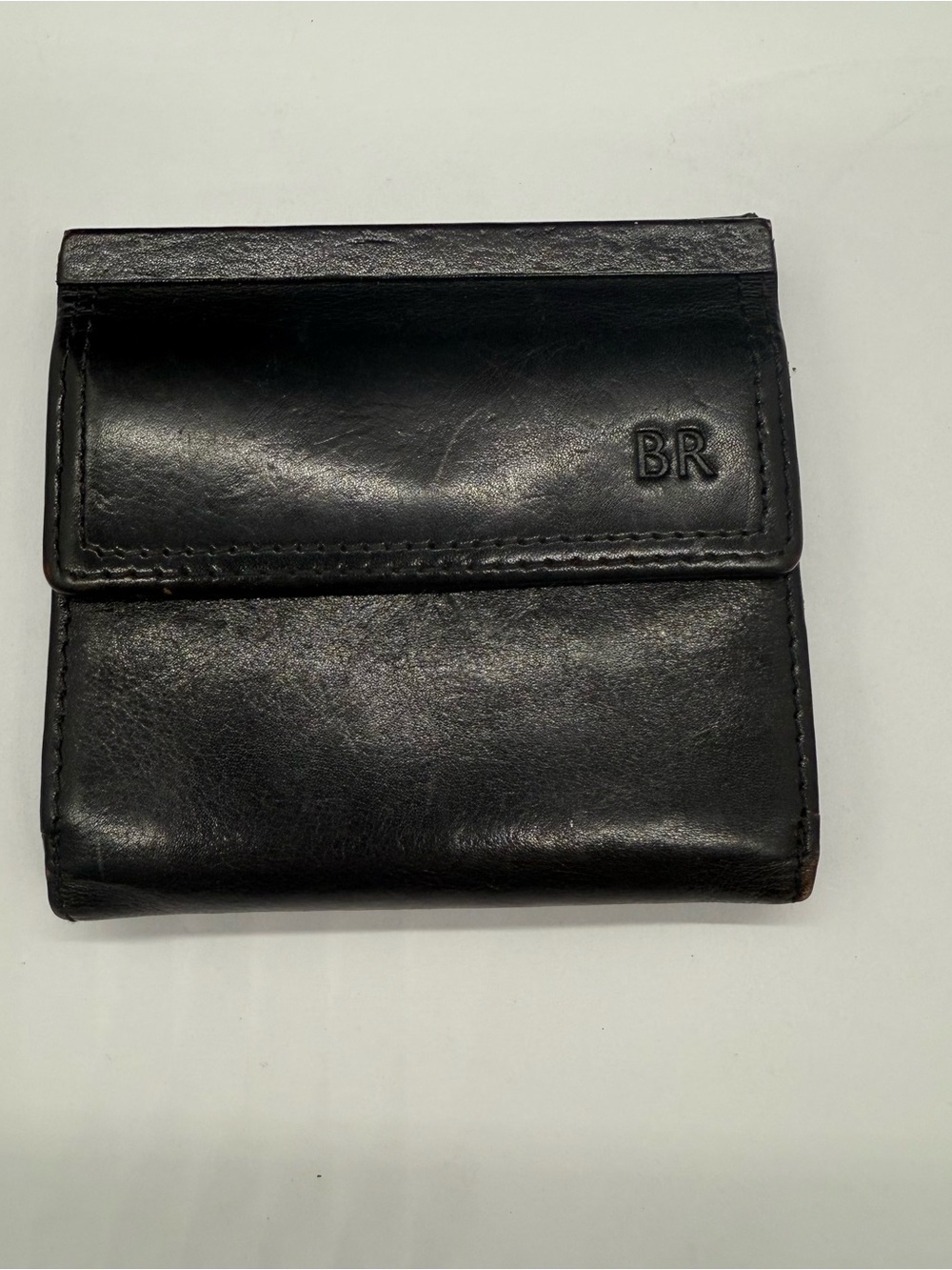 Unisex Vintage Banana Republic Black Leather Bifold Wallet